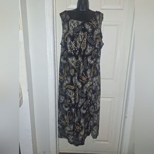 Studio I Brown and Black Sleeveless Sheath Maxi Dress